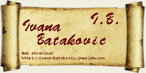 Ivana Bataković vizit kartica